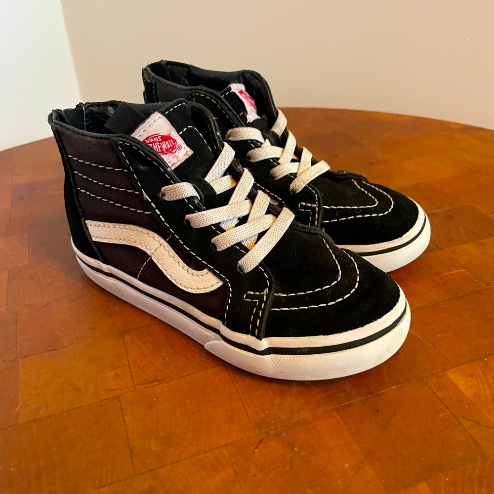 Kids Black Sk8-Hi Zip High Top Size 10